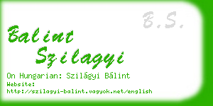 balint szilagyi business card