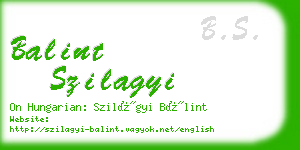balint szilagyi business card